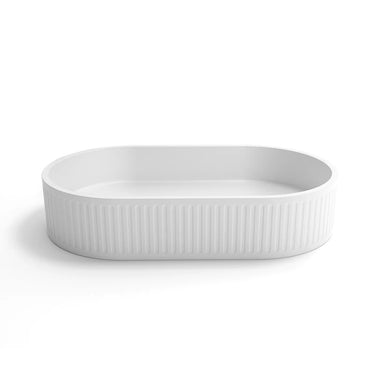 Otti Australia | Hudson Oval Concrete Fluted White Basin