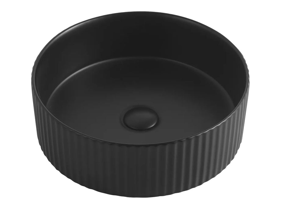 Otti Australia | Marlo Round Matte Black Fluted Basin