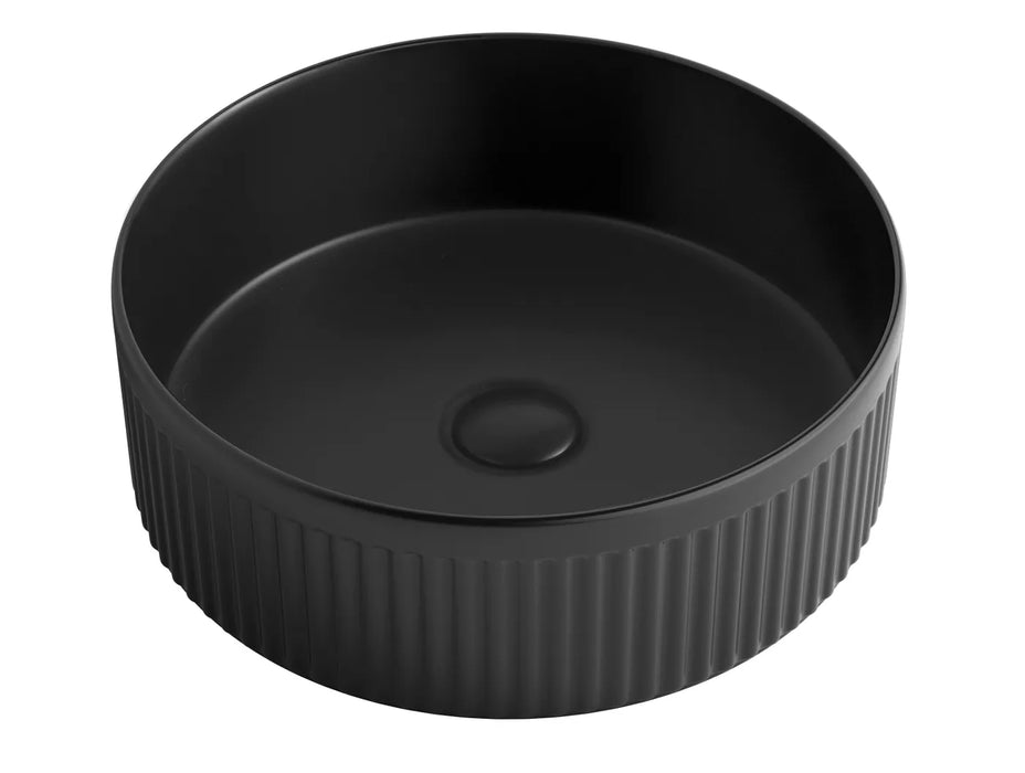 Otti Australia | Oxford Round Matte Black Fluted Basin