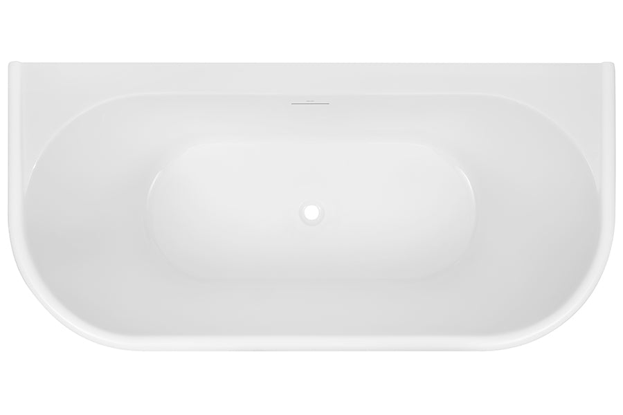 Oxford 1700 Back-To-Wall Freestanding Bath with Integrated Overflow