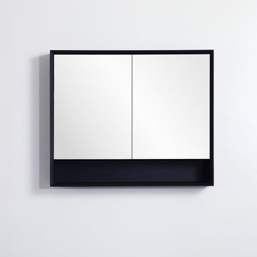 Petra | Matte Black 900mm Double Door Shaving Cabinet