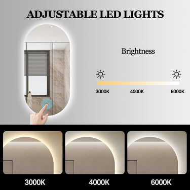 Pill | Oval 450 x 900 mm LED Mirror 3000K / 4000K / 6000K