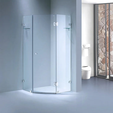 Diamond Chrome Frameless Shower Screen