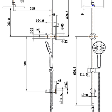 Star | Brushed Bronze Project Shower Column Set
