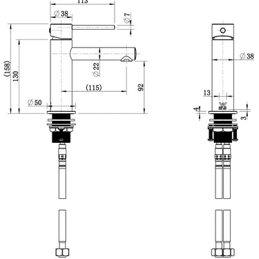 Star Mini | Brushed Nickel Basin Mixer Tap