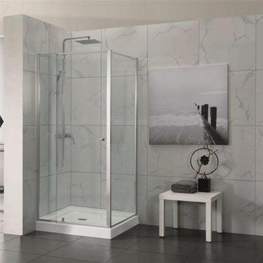 750 - 1450 x (900/1000) Framed Square Adjustable Shower Screen - Acqua Bathrooms