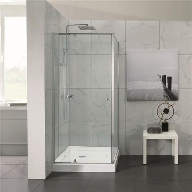 750 - 1450 x (900/1000) Framed Square Adjustable Shower Screen - Acqua Bathrooms