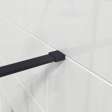 900/1000 Black Walk In Fixed Panel - Acqua Bathrooms