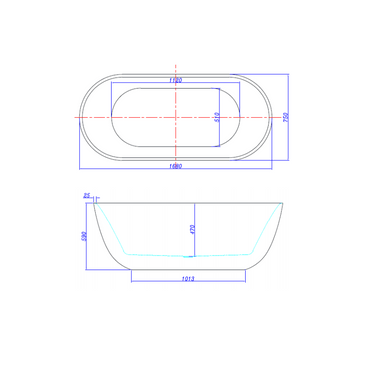 Siena 1680mm Designer Freestanding Bath Tub - Acqua Bathrooms