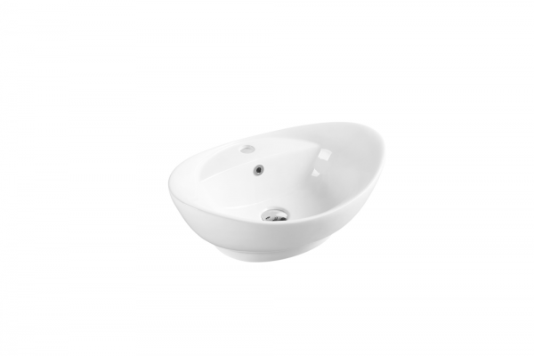 Boat 59M | Above Counter High Gloss White Oval Basin