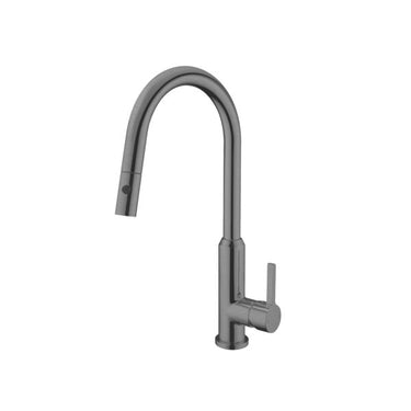 Pearl | Gun Metal Grey Kitchen Pull Out Sink Mixer With Vegie Spray Function