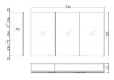 Pencil Edge 1200 mm Shaving Cabinet