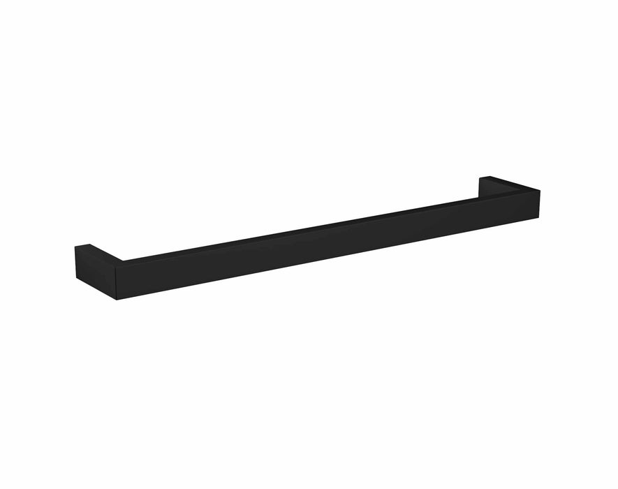Thermo | Matt Black Square Single Bar Heated Towel Rail | W832xH40xD100mm