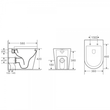 Zara Rimless In Wall Cistern Toilet Suite Package