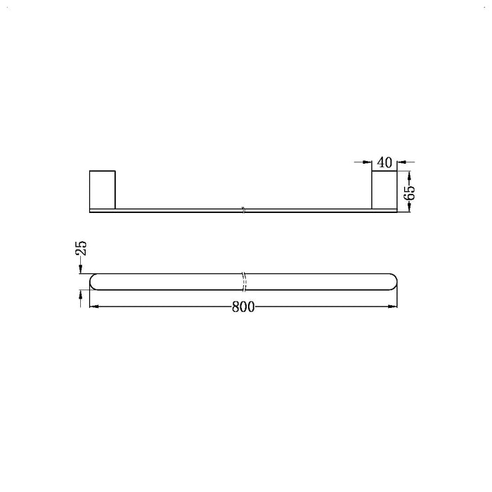 Bianca | Chrome Single Towel Rail 800mm