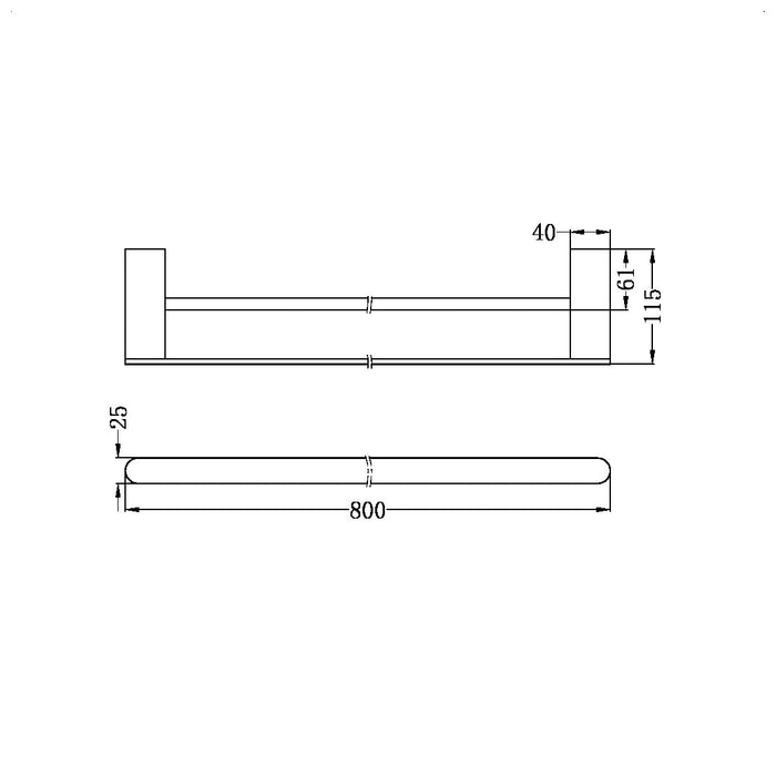 Bianca | Chrome Double Towel Rails 800mm