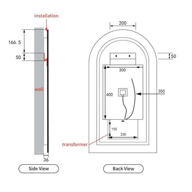 Aulic | Canterbury Touchless LED Mirror with Matte Black Frame