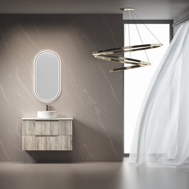 Aulic | Beau Monde Touchless LED Mirror with Brushed Bronze Frame