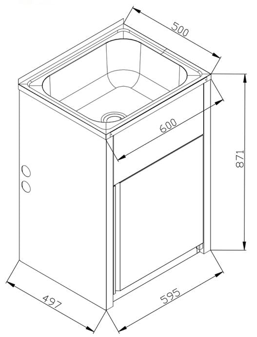 Vasca 45L Fingerpull Laundry Cabinet