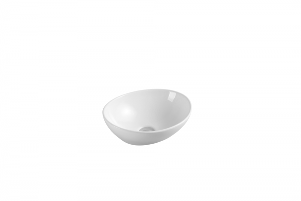 Boat 41 | Above Counter High Gloss White Oval Basin