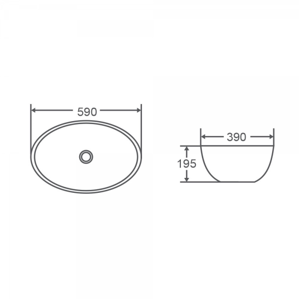 Boat 59 | Above Counter High Gloss White Oval Basin