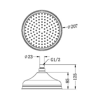 York | Chrome | 200mm Shower Head
