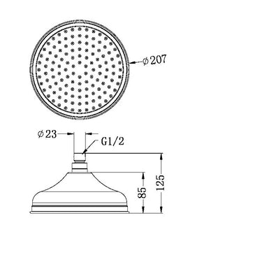 York | Aged Brass | 200mm Shower Head