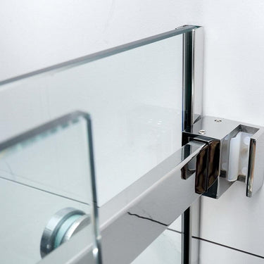 Square Frameless Adjustable Wall to Wall Sliding Shower Screen - Acqua Bathrooms