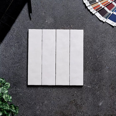 Casablanca White Matt Subway Wall Feature tiles  58 x 242 x 8.8 mm