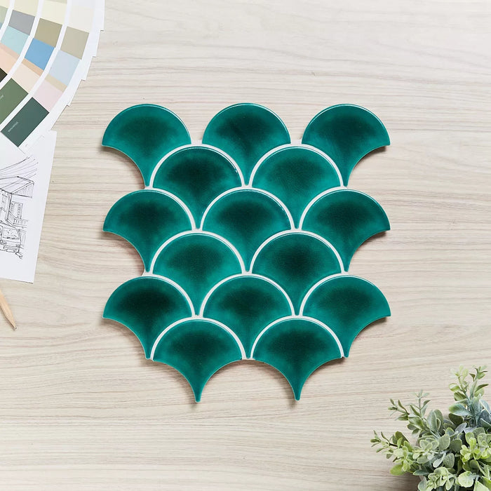 Fan Emerald Gloss Designer sheets 259 x 273mm