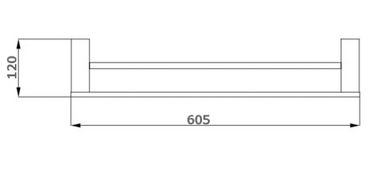 Piazza | Chrome Double Towel Rail 600mm