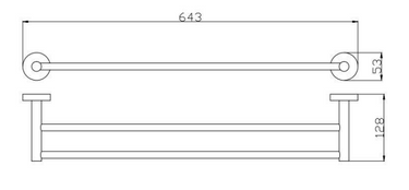 Miro | Brushed Gold Double Towel Rail 600mm