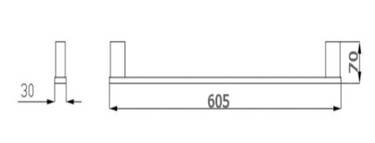 Piazza | Chrome Single Towel Rail 600mm