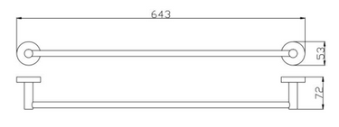 Miro | Chrome Single Towel Rail 750mm