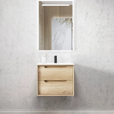 Byron | 600 Natural Oak Wall Hung Vanity