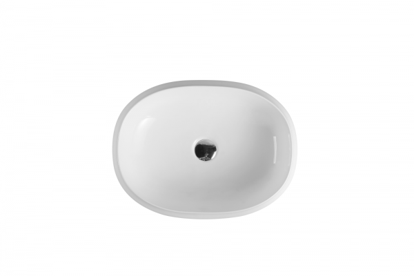 Lusso 57 | Above Counter High Gloss White Oval Basin