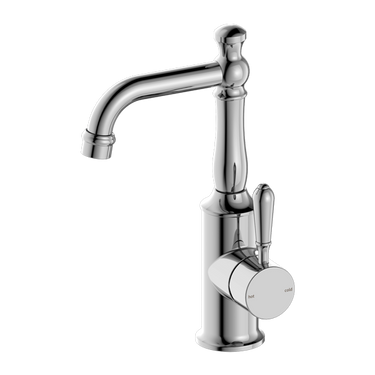 York | Chrome Basin Mixer With Metal Lever