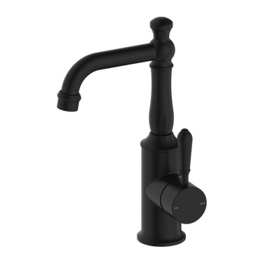 York | Black  Basin Mixer With Metal Lever