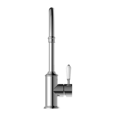 York | Kitchen Mixer Goosneck With White Porcelain Lever