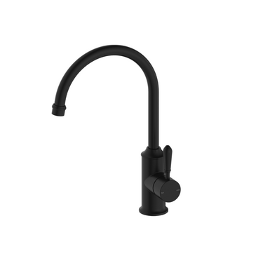 York | Black Kitchen Mixer Goosneck Spout With Metal Lever