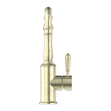 York | Aged Brass Kitchen Mixer Hook Spout With Metal Lever