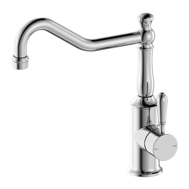 York | Chrome Kitchen Mixer Hook Spout With Metal Lever