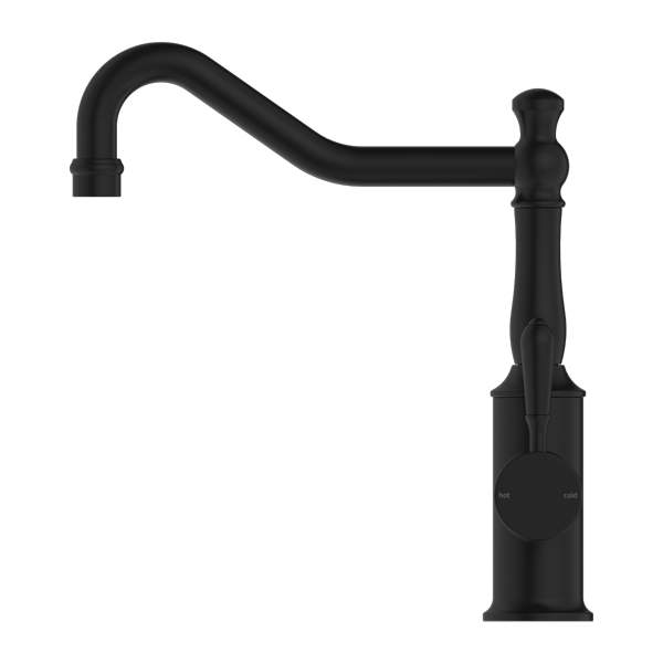 York  | Black Kitchen Mixer Hook Spout With Metal Lever