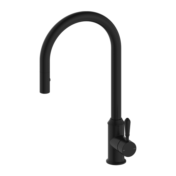 York |  Black Pull Out Sink Mixer With Vegie Spray Function With Metal Lever