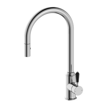 York | Black Kitchen Mixer Hook Spout With Metal Lever