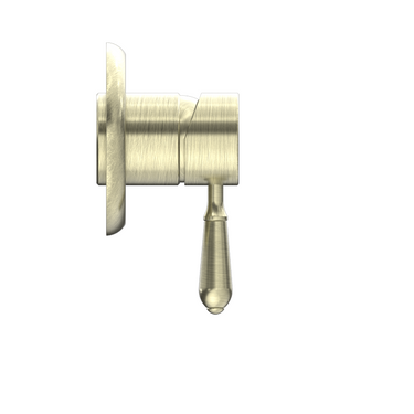 York | Aged Brass Shower Mixer With Metal Lever