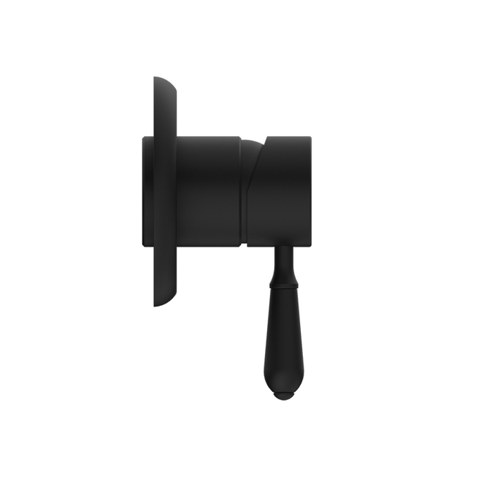 York | Black Shower Mixer With Metal Lever