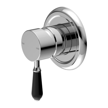 York | Chrome Shower Mixer With Black Porcelain Lever