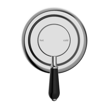 York | Chrome Shower Mixer With Black Porcelain Lever