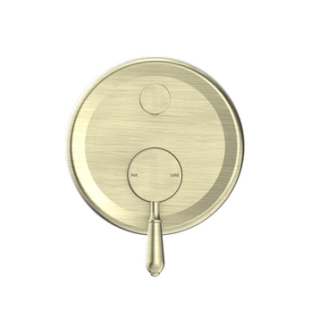 York | Aged Brass Shower Mixer With Divertor With Metal Lever